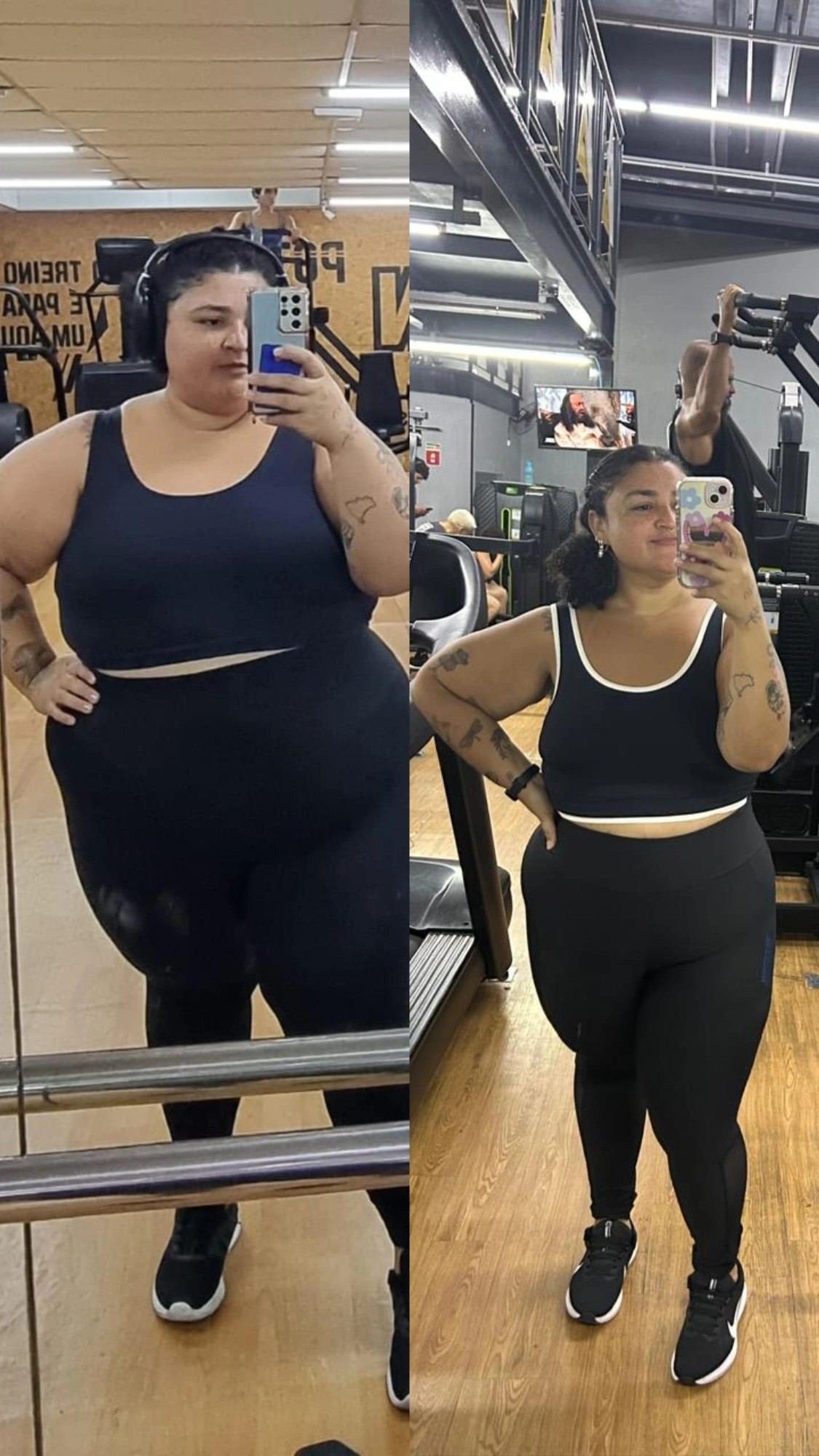Antes e depois de aluna: primeira fase do emagrecimento