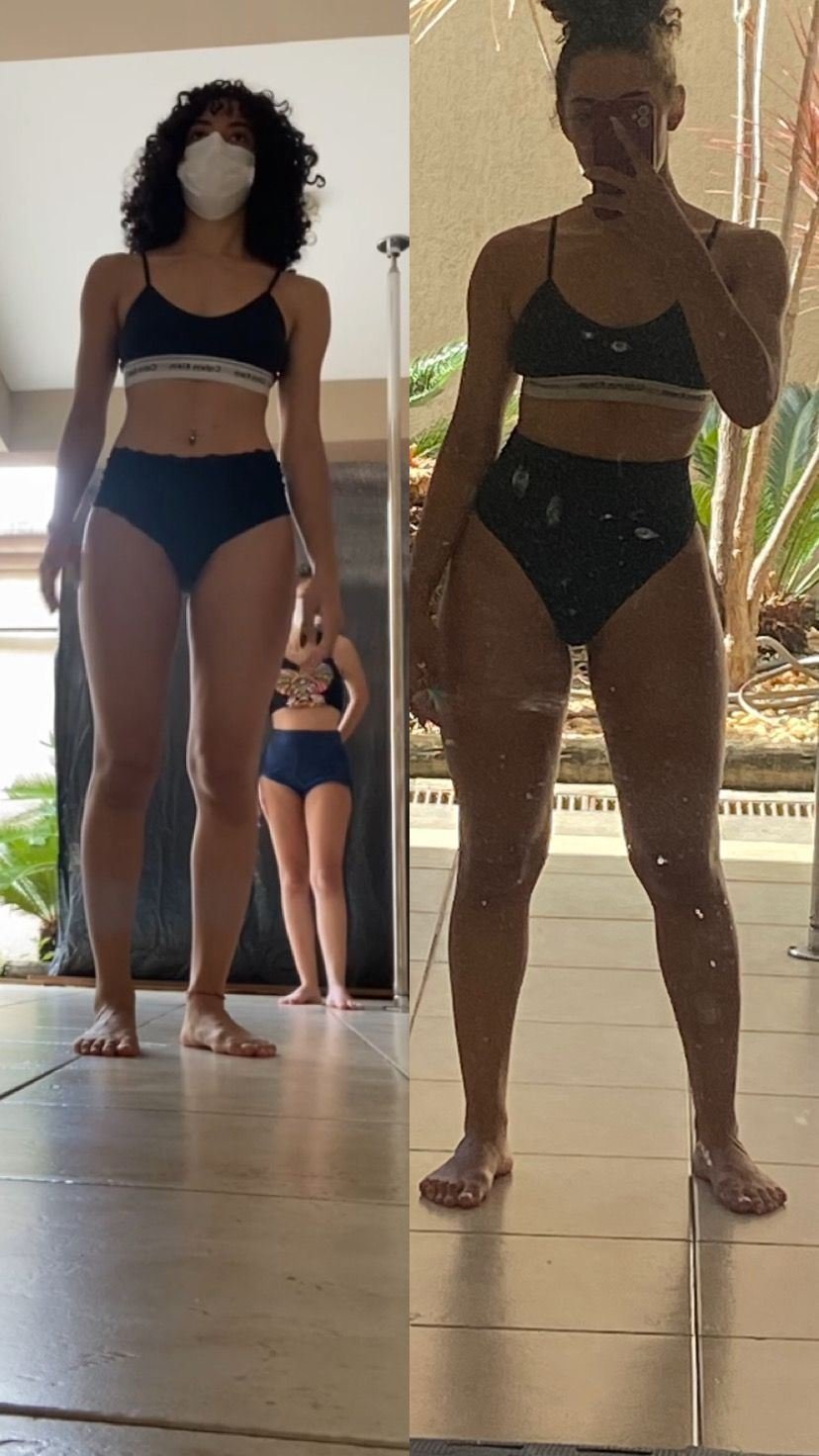 Antes e depois de aluna: definição corporal