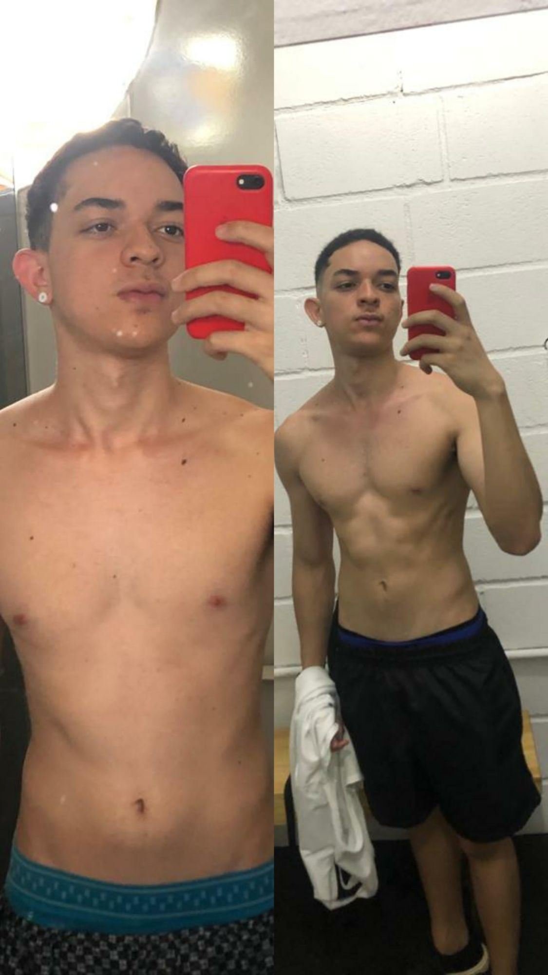 Antes e depois de aluno: ganho de massa muscular